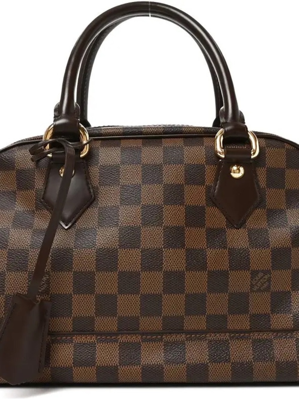 Louis Vuitton Damier Ebene Satchel in Dark Brown Checkered Canvas